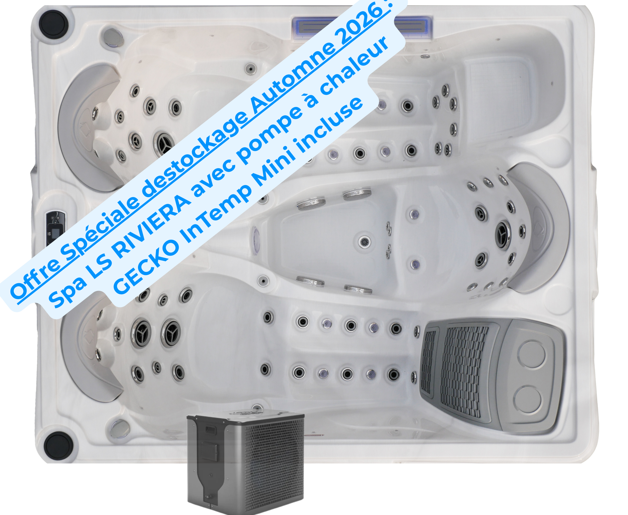 Spa RIVIERA Eco Energie Plus (2026) 3 places, avec Pompe à Chaleur Eco Energie plus Ligne-Spa Spa RIVIERA Eco Energie Plus (2026) 3 places, avec Pompe à Chaleur Eco Energie plus Ligne-Spa