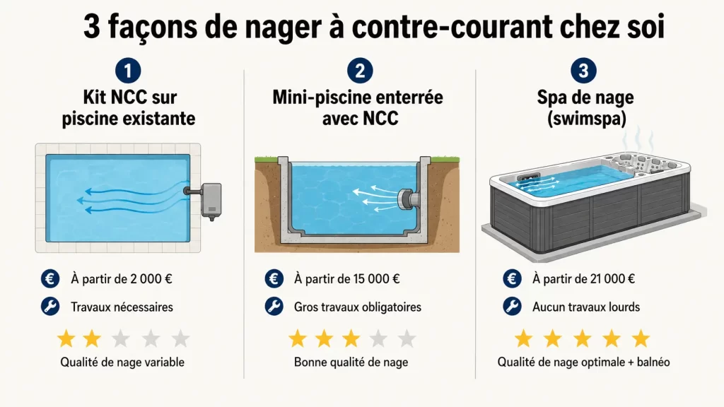 Piscine à contre-courant : guide complet et pourquoi le spa de nage est la meilleure alternative, Ligne-Spa