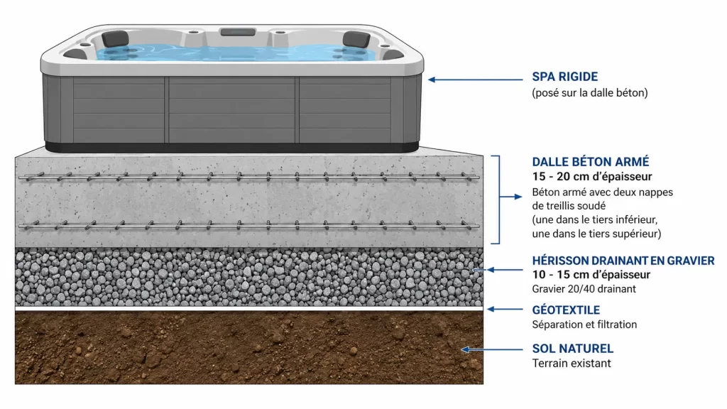 Dalle pour spa rigide : le guide complet pour une installation solide et durable, Ligne-Spa