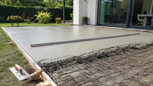 tirage du béton pour une dalle