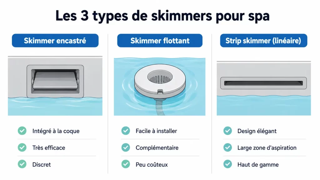 Skimmer pour spa : rôle, fonctionnement et entretien du composant clé de votre filtration, Ligne-Spa