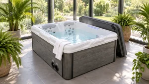 spa compact installé en intérieur